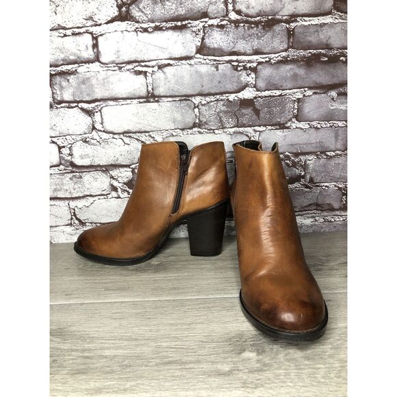 Krbonell Brown Ankle Double Sided Zipper Heeled Booties Boots Women Sz 9M US/40 - Picture 8 of 16